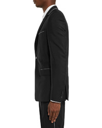 Givenchy Black Slim Fit Chain Trimmed Wool And Mohair Blend Suit Jacket