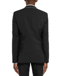 Givenchy Black Slim Fit Chain Trimmed Wool And Mohair Blend Suit Jacket