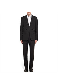 Givenchy Black Slim Fit Zip Detailed Wool And Mohair Blend Blazer