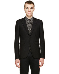 Saint Laurent Black Sparkly Wool Blazer