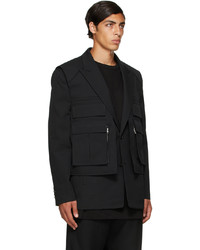 Juun.J Black Vest Layered Blazer