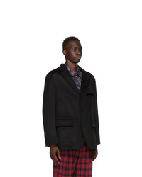 4SDESIGNS Black Wool Dianamix Morning Blazer