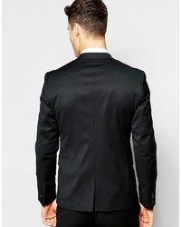 Asos Brand Skinny Tuxedo Suit Jacket In Black