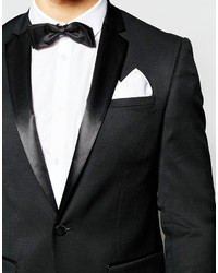 Asos Brand Skinny Tuxedo Suit Jacket In Black
