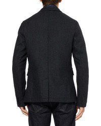 Burberry Brit Quilted Trim Donegal Wool Blazer
