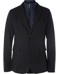 Burberry Brit Quilted Trim Donegal Wool Blazer