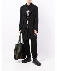 Yohji Yamamoto Buttoned Panelled Wool Blazer