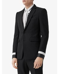 Burberry Classic Fit Lambskin Detail Wool Tailored Jacket
