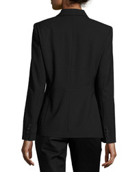 Lafayette 148 New York Double Collar Wool Blend Blazer Jacket Black