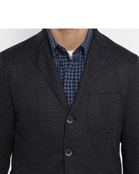 Barena Navy Slim Fit Unstructured Wool Blend Blazer