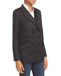 Frame Stretch Wool Double Breasted Blazer
