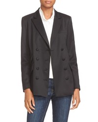 Frame Stretch Wool Double Breasted Blazer