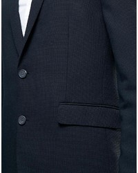 Minimum Waffle Wool Blend Slim Fit Suit Jacket