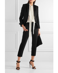 Alexander McQueen Wool And Silk Blend Peplum Tuxedo Blazer Black