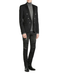 Balmain Wool Blazer With Embossed Buttons
