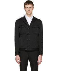 DSQUARED2 Black Wool Military Chic Bomber