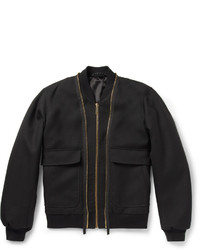 Alexander McQueen Double Zip Wool Twill Bomber Jacket