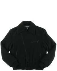 Kenneth Cole Reaction New Black Wool Long Sleeves Bomber Jacket Coat S Bhfo