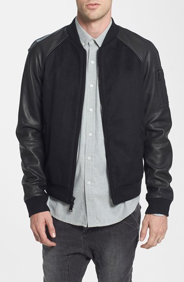 Rogue Wool Bomber Jacket With Leather Sleeves | Where to buy & how to wear