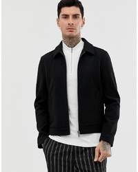 ASOS DESIGN Unlined Wool Mix Zip Through Jacket In Black