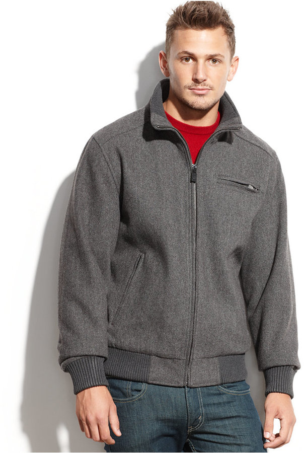 Calvin Klein Wool Blend Bomber Jacket, $275 | Macy's | Lookastic