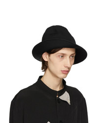 Yohji Yamamoto Black Wool Bucket Hat