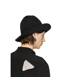 Yohji Yamamoto Black Wool Bucket Hat