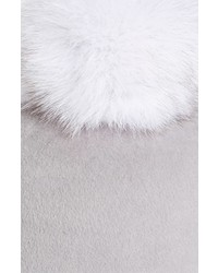 Eric Javits Genuine Rabbit Fox Fur Pompom Cap