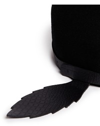 Sensi Studio Croc Effect Leather Tail Wool Felt Cap