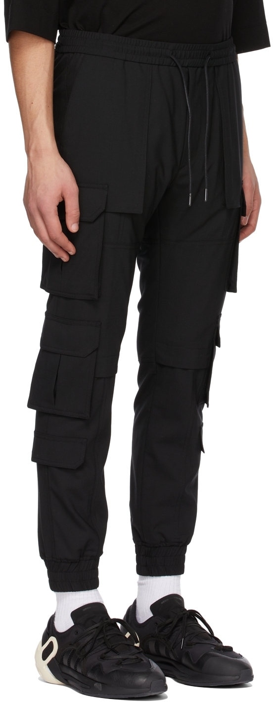 Juun.J Black String Multi Jogger Cargo Pants, $650 | SSENSE | Lookastic