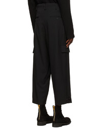 Yohji Yamamoto Black Wool Cargo Pants
