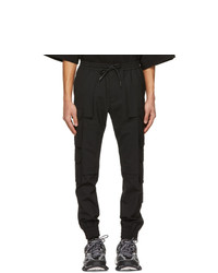 Juun.J Black Wool Multi Pocket Jogger Cargo Pants
