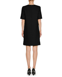 Marni Short Sleeve Virgin Wool T Shirt Dress Black