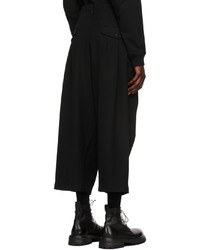 Yohji Yamamoto Black 3 Tuck Wide Pants