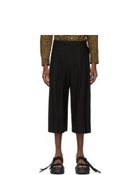 Lad Musician Black 3tuck Cropped Wide Trousers