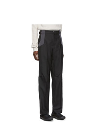 Kiko Kostadinov Black And Grey Wool Tulcea Tailored Trousers