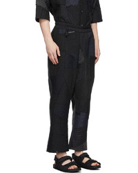 By Walid Black Blue Gerald Trousers