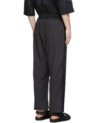 By Walid Black Blue Gerald Trousers