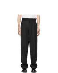 Comme Des Garcons SHIRT Black Carded Wool Gabardine Trousers