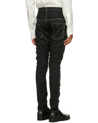 Sulvam Black Chain Stitch Trousers