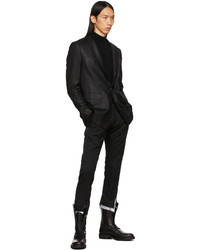 Sulvam Black Classic Slim Trousers