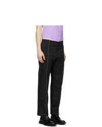 Daniel W. Fletcher Black Contrast Stitch Trousers