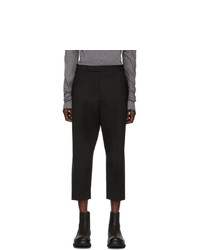 Rick Owens Black Cropped Astaires Trousers
