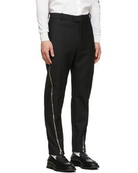 Alexander McQueen Black Double Faced Zip Detail Trousers