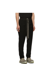 Rick Owens Black Drawstring Long Astaire Trousers