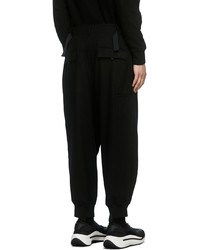 Y-3 Black Flannel Cuff Trousers