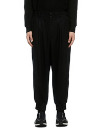 Y-3 Black Flannel Cuff Trousers