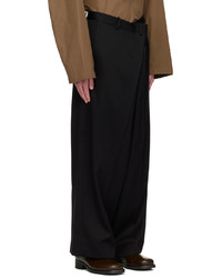 Hed Mayner Black Front Pleat Trousers