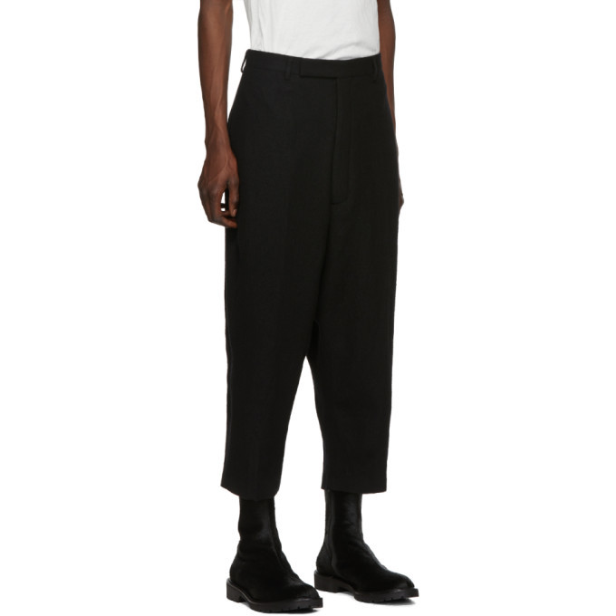 Rick Owens Black Karloff Cropped Trousers, $354 | SSENSE | Lookastic