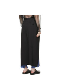 Sulvam Black Layered Skirt Trousers